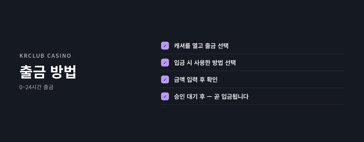 간단한 단계로 출금하기